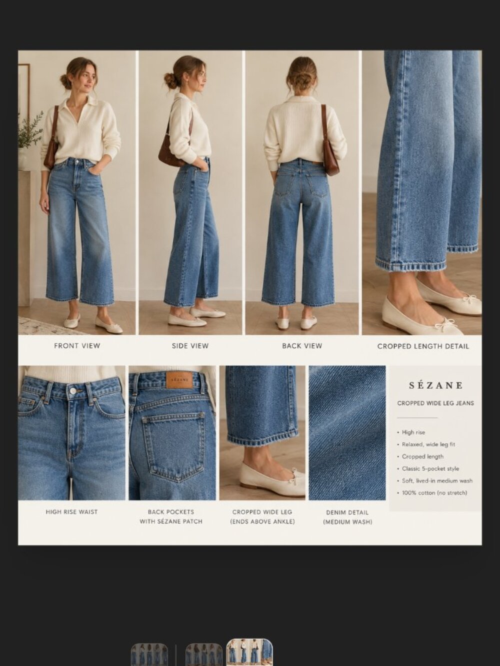 Sezane wide leg jeans